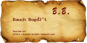 Bauch Bogát névjegykártya
